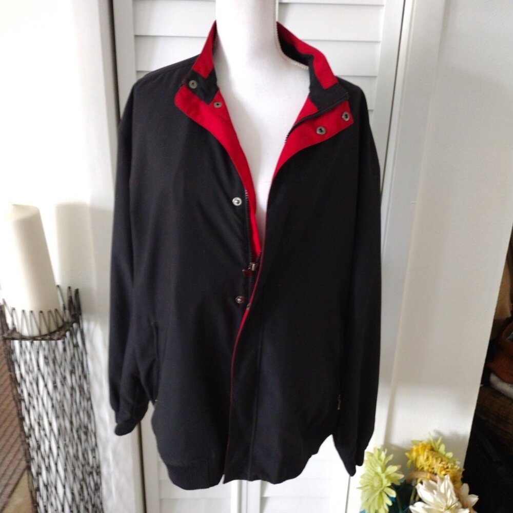 Callaway Men's Golf zip jacket black with red trim pockets‎ Sz L